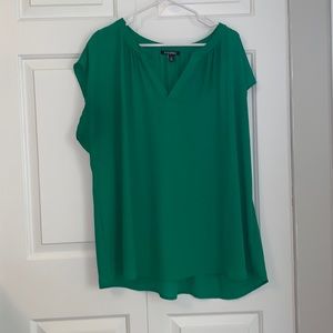 Roz & Ali 2x cap sleeve green blouse